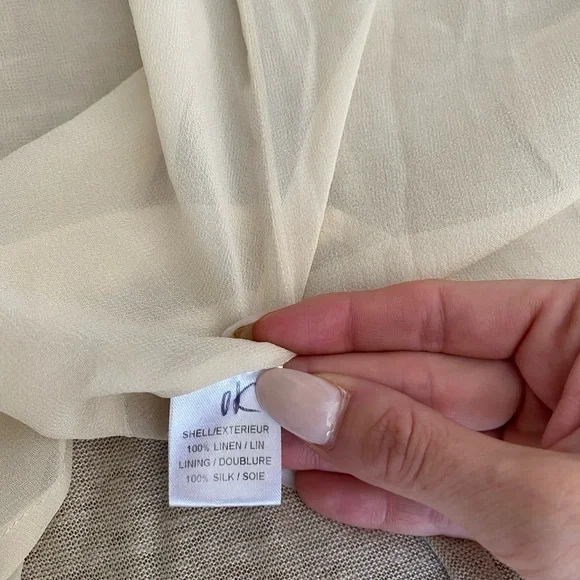 Adam Lippes- Gold Metallic Linen and Silk Cardigan Sweater - Picture 10 of 11